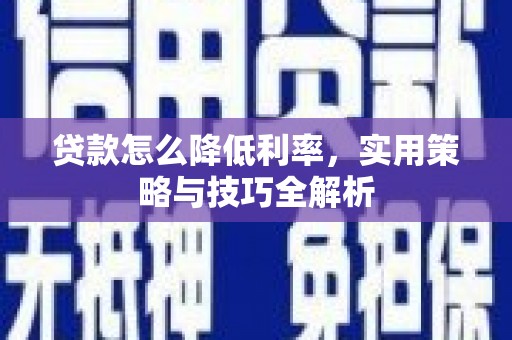 永平贷款怎么降低利率，实用策略与技巧全解析