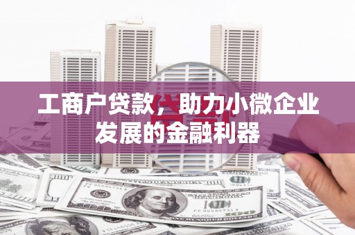永平工商户贷款，助力小微企业发展的金融利器