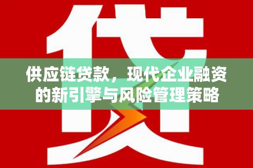 永平供应链贷款，现代企业融资的新引擎与风险管理策略