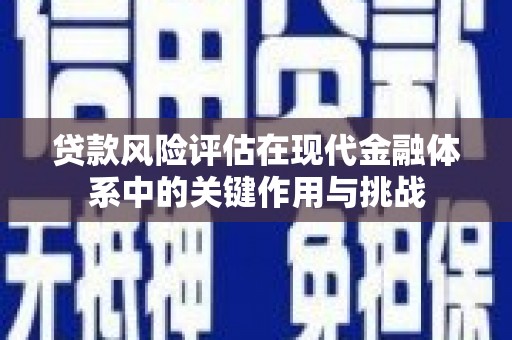 永平贷款风险评估在现代金融体系中的关键作用与挑战