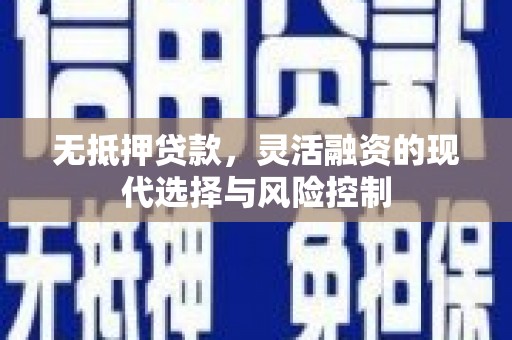 永平无抵押贷款，灵活融资的现代选择与风险控制