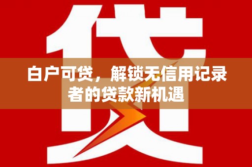 永平白户可贷，解锁无信用记录者的贷款新机遇