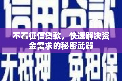 永平不看征信贷款，快速解决资金需求的秘密武器