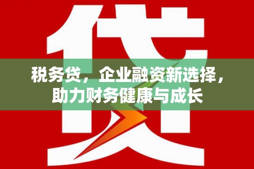 永平税务贷，企业融资新选择，助力财务健康与成长